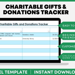 Donation Tracker: Excel/Google Sheets Tithing Log (Digital Download)
