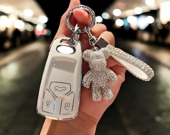 Funda para llave de Audi, funda para llavero, llavero de coche, llavero, accesorios para coche, organizador de llaves, funda para llave de Audi, funda para llavero, llavero de coche, regalo