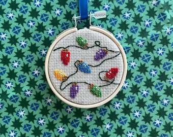 Christmas Lights cross stitch chart | PDF instant download