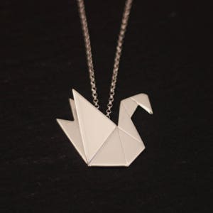 LIMITED EDITION Cigno origami in argento sterling realizzato in soli 10 pezzi Calcagnini Gioielli immagine 4