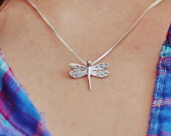 DRAGONFLY - Sterling silver dragonfly pendant - Calcagnini Gioielli Design