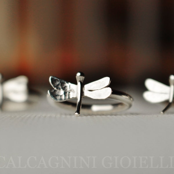 DRAGONFLY - Sterling silver dragonfly ring - Calcagnini Gioielli design - made in Italy