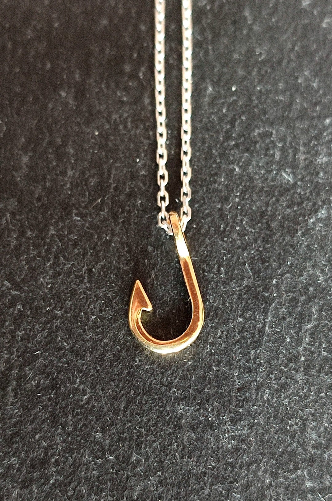 Sterling Silver Large Hawaiian Fish Hook Pendant on a Sterling Silver Chain  -  Canada