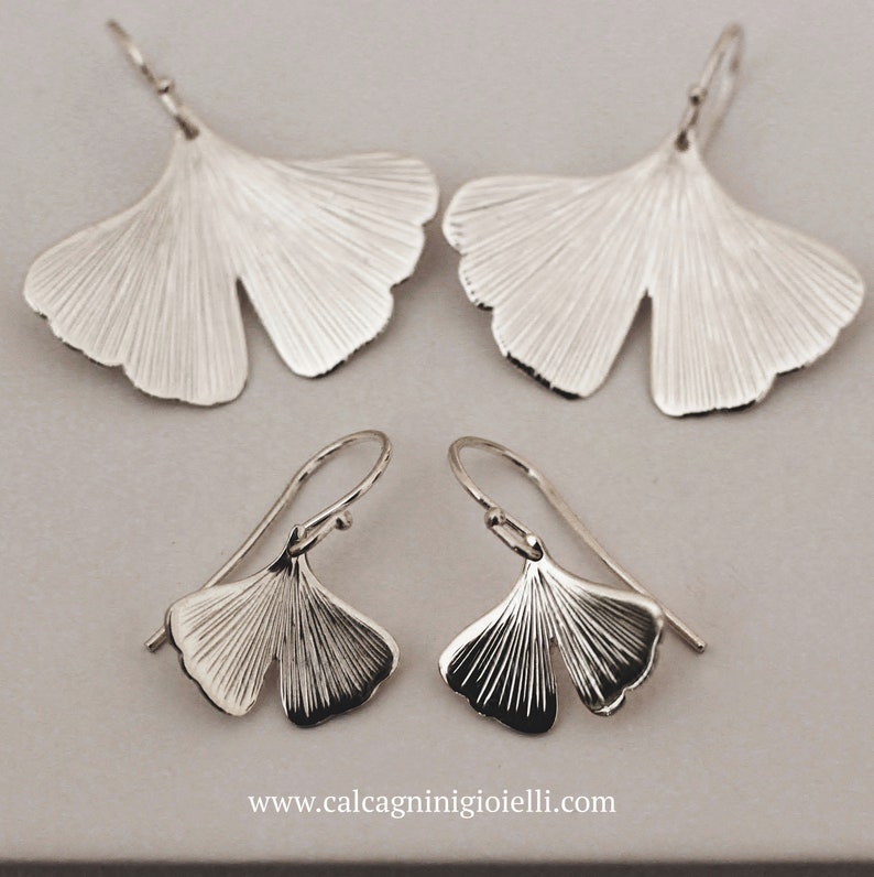 •GINKGO• mixed metal dangle earrings