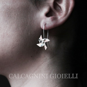 ORIGAMI - orecchini girandola pendenti in argento 925