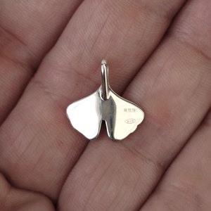 GINKGO small ginkgo biloba leaf in sterling silver handmade image 4