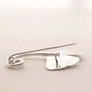 GINKGO sterling silver brooch handmade ginko biloba leaf Calcagnini gioielli image 4