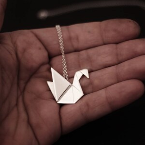 LIMITED EDITION Cigno origami in argento sterling realizzato in soli 10 pezzi Calcagnini Gioielli immagine 3