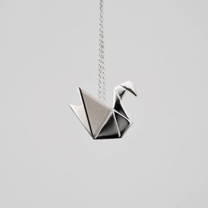 LIMITED EDITION Cigno origami in argento sterling realizzato in soli 10 pezzi Calcagnini Gioielli immagine 1