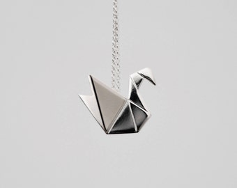 LIMITED EDITION - sterling silver origami swan made in just 10 pieces - Calcagnini Gioielli
