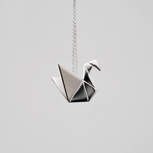 LIMITED EDITION - sterling silver origami swan made in just 10 pieces - Calcagnini Gioielli