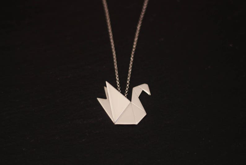 LIMITED EDITION Cigno origami in argento sterling realizzato in soli 10 pezzi Calcagnini Gioielli immagine 4