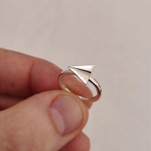 ORIGAMI - paper plane ring - sterling silver - Made in Italy - calcagnini jewelry