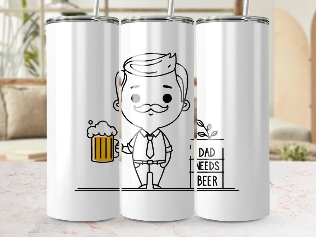 Digital 20oz Skinny Tumbler Wrap PNG, Straight and Tapered Design, Dad ...