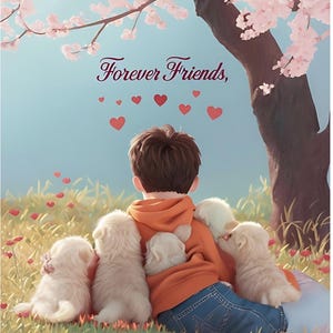 Süße entzückende Junge und Welpen Freunde für immer png Beste Freunde Clipart Bundle Hund und Baby Clipart Hund Png-Dateien Hund Haustier Freundschaft