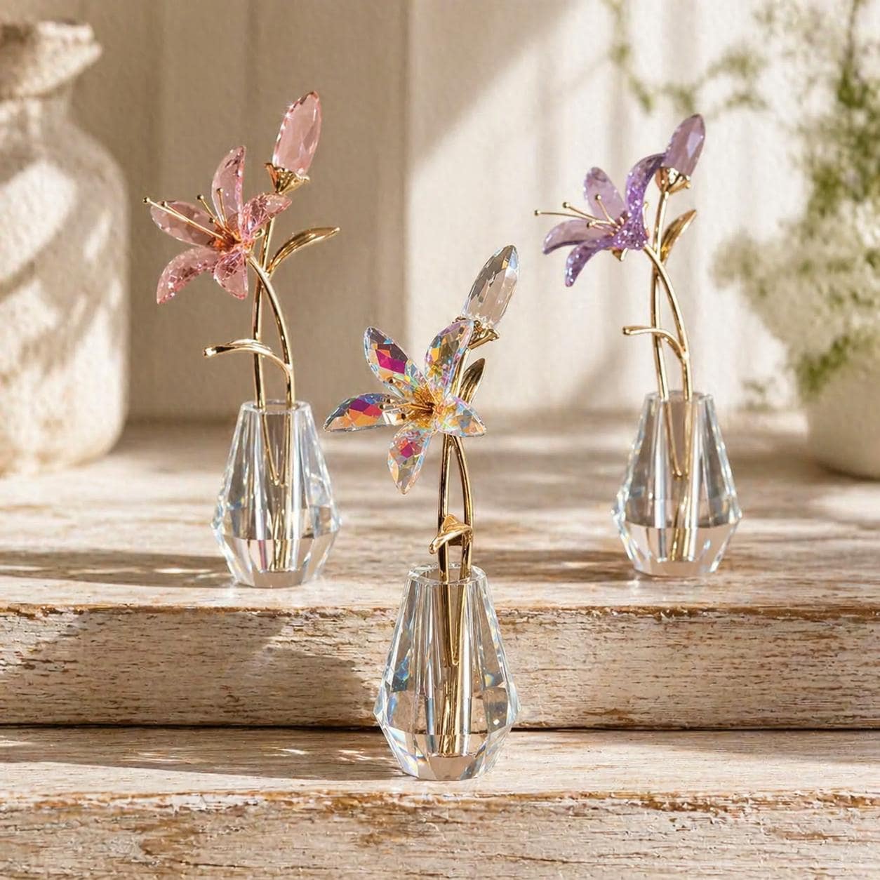 Swarovski Crystal Flower Figurines - Etsy Canada