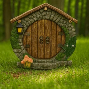 Miniature Fairy Door for Tree – Gnome Elf Door Outdoor Decor Fairy House Kit, Fairy Accessories, Tree Hugger Garden Fairy Door, Garden Lover