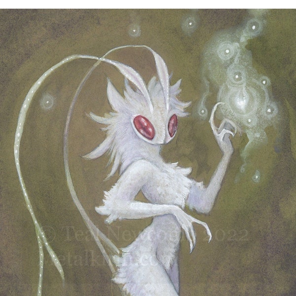 5"x7" Limited Edition Faerie archival art print "White Spark"