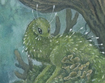 Limited Edition Lustre Print "Faerie Forest: Moss Imp"   5"x7" art print