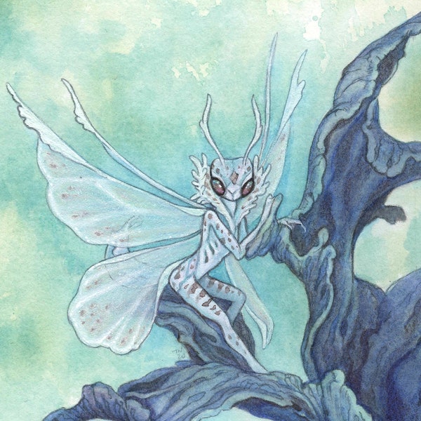 5"x7" Art Print "Pale Mantis" Faerie