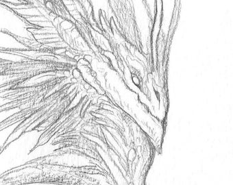 Original ACEO Sketch Card / Sea Dragon Study