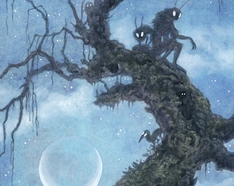 8"x10" Art Print "Faerie Forest: Moonrise"