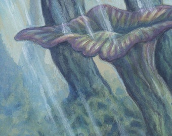 Fungal Landscape Study  / Original ACEO Painting