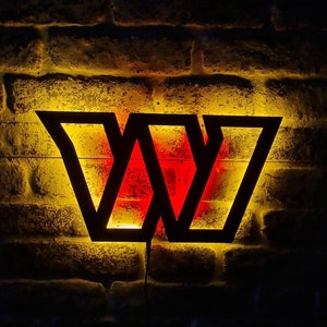 Washington Commanders Led Lighted Sign, W Commanders American Football Team Wall Decor, American Football Fan Gift, Christmas Gift