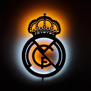 Real Madrid Led Lighted Sign, Football Club Wall Decor, Man Cave Lightning, Soccer Fan Gift, Christmas Gift