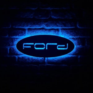 Ford LED Lighted Sign, Ford Car Emblem Wall Decor, Home Decor Lightning, Garage Illuminated Decor, Christmas Gift