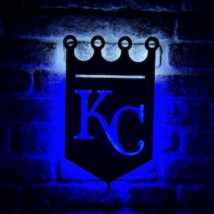 Kansas City Royals Led Lighted Sign, KC Royals Wall Decor, MLB Wall Art, Multiple Colors, Perfect for Baseball Enthusiast&#39;s, Christmas Gift