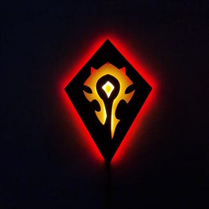 World of Warcraft Led Sign - Wow Illuminated Wall Sign - Wow Fans Lighted Gift - Gifts for Him - Gamer Room Decor - Christmas Gift