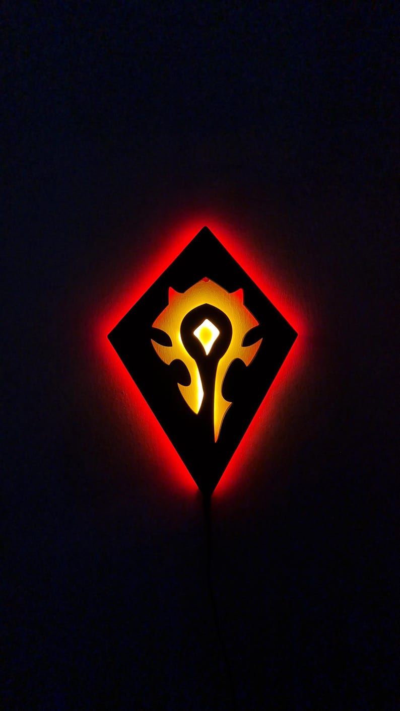 World of Warcraft Led Sign - Wow Illuminated Wall Sign - Wow Fans ...
