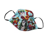 Day of the Dead - Variety of Figures - Handmade - Reversible - Washable - Face Cover - Face Touching Guard - For Adults