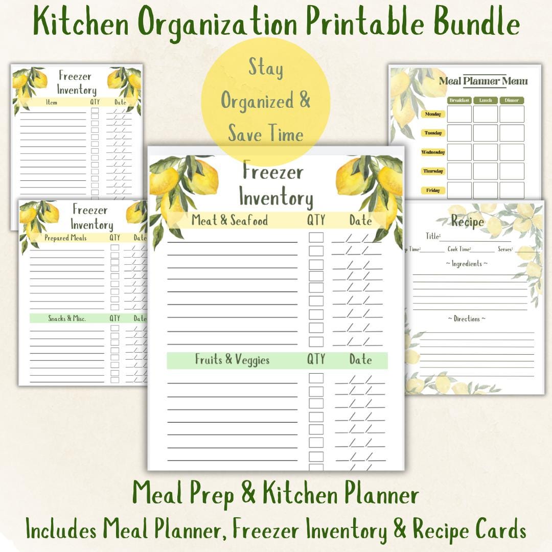 Kitchen Organization Bundle | Printable Templates - Etsy