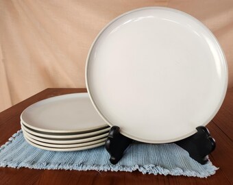 Heath Ceramics Coupe Salad Plates Sea and Sand Dark Green Edge