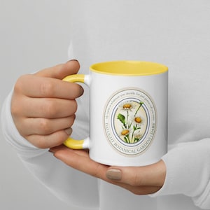 Gänseblümchen - Gelbe Tasse mit Farbe Innen | Daylight Botanische Gärten Kollektion | "Taylor Swift ""Blümchen""."