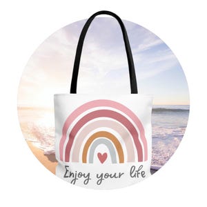 Personalisierte „Enjoy“-Tasche, bringt Freude von Tag zu Tag, perfekt für jeden Anlass, schlafen und genießen.