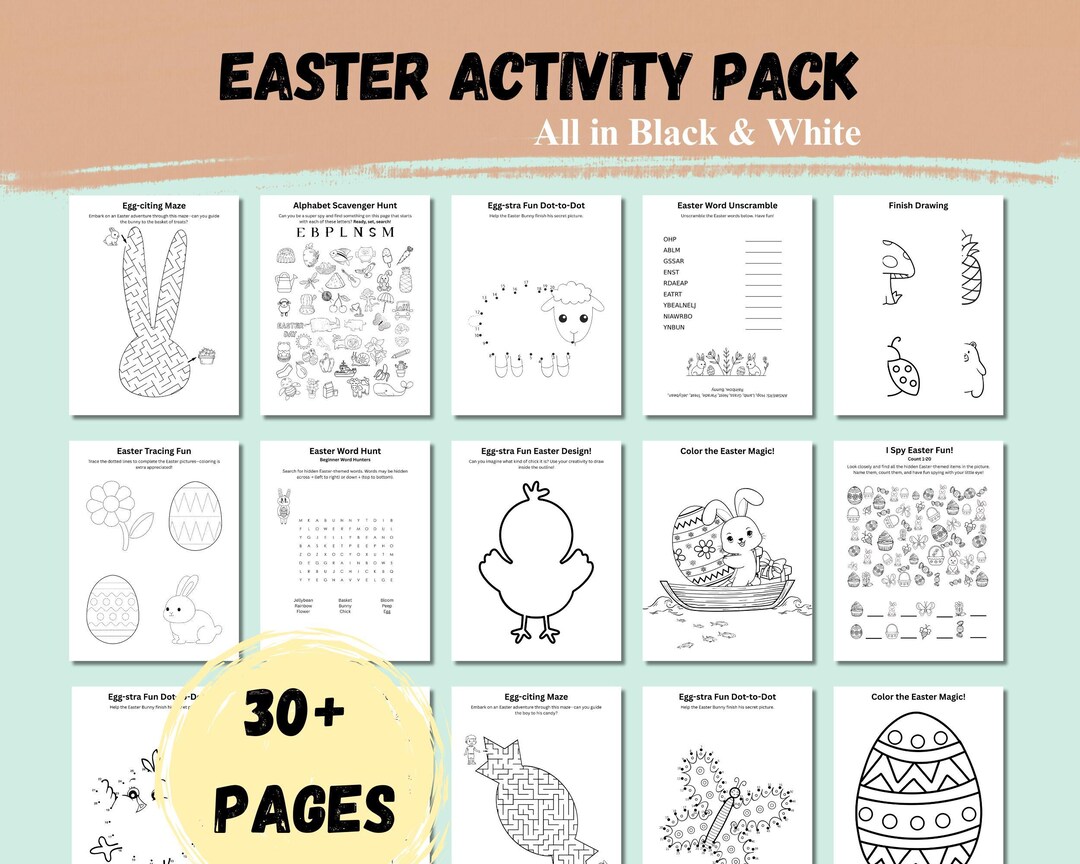 Easter Activity Pack Printable – Activity Sheets for Kids Ages 3-7 ...
