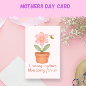 Afdrukbare Moederdagkaart, sjabloon bloemen, fijne Moederdag, kaart direct downloaden voor moeder, digitale wenskaart, mooie pdf-kaart,