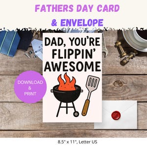 Tarjeta del Día del Padre, Feliz Día del Padre, Tarjeta de Descarga Instantánea para Papá, Tarjeta de Felicitación Digital, Plantilla de Tarjeta PDF, Tarjetas para el Día del Papá