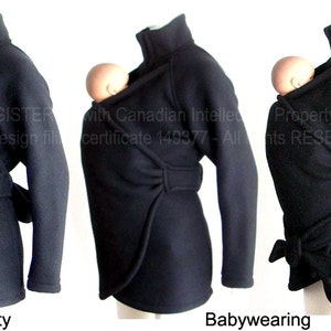 Maternity. Baby Wearing, SALE, Babywearing Coat. Baby Clothes. Baby Wearing Jacket. BLACK. Ergo, Sling, Wrap. Poncho. image 3