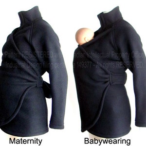 Maternity. Baby Wearing, SALE, Babywearing Coat. Baby Clothes. Baby Wearing Jacket. BLACK. Ergo, Sling, Wrap. Poncho. image 4