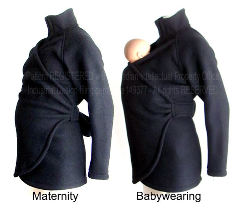 Maternity. Baby Wearing, SALE, Babywearing Coat. Baby Clothes. Baby Wearing Jacket. BLACK. Ergo, Sling, Wrap. Poncho. image 4