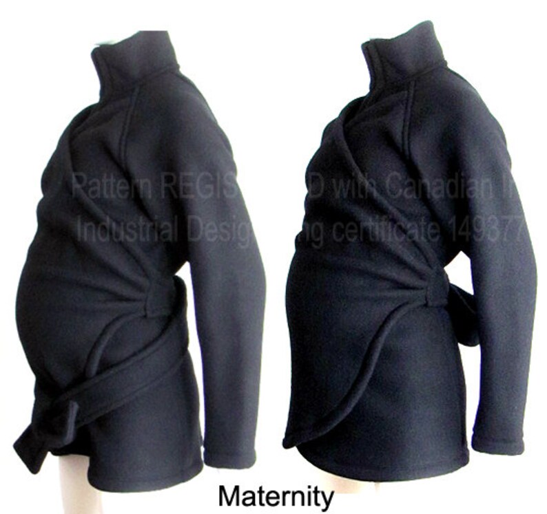 Maternity, Maternity Coat, Babywearing Coat, SLIM FIT, Baby Wearing Coat, Elegant, Sling Coat, Carry Coat, No INSERT Babywearing Coat image 4