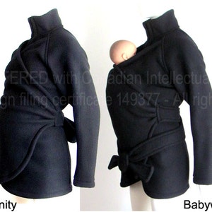 Maternity, Maternity Coat, Babywearing Coat, SLIM FIT, Baby Wearing Coat, Elegant, Sling Coat, Carry Coat, No INSERT Babywearing Coat image 2