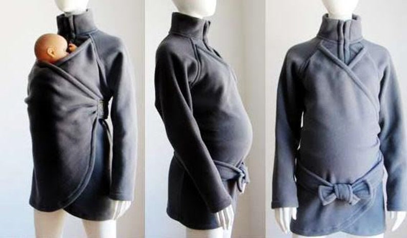 Maternity, Maternity Coat, Babywearing Coat, SLIM FIT, Baby Wearing Coat, Elegant, Sling Coat, Carry Coat, No INSERT Babywearing Coat image 6