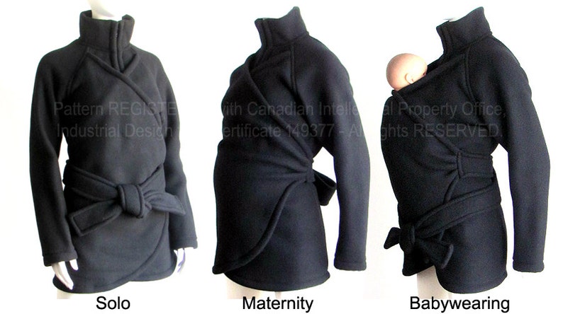 Maternity. Baby Wearing, SALE, Babywearing Coat. Baby Clothes. Baby Wearing Jacket. BLACK. Ergo, Sling, Wrap. Poncho. image 2