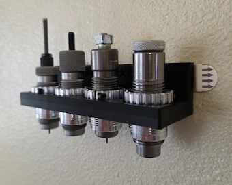 4-Hole Die Rack - For Dies in Lee Breech Lock Bushings - Includes Mounting Strips!!