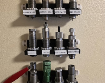 4 Hole Die Rack - For Standard Reloading Dies - Includes mounting strips!!